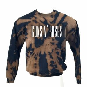 GUNS N' ROSES Acid Washed, Distressed Pullover Crewneck Sweatshirt - rock punk